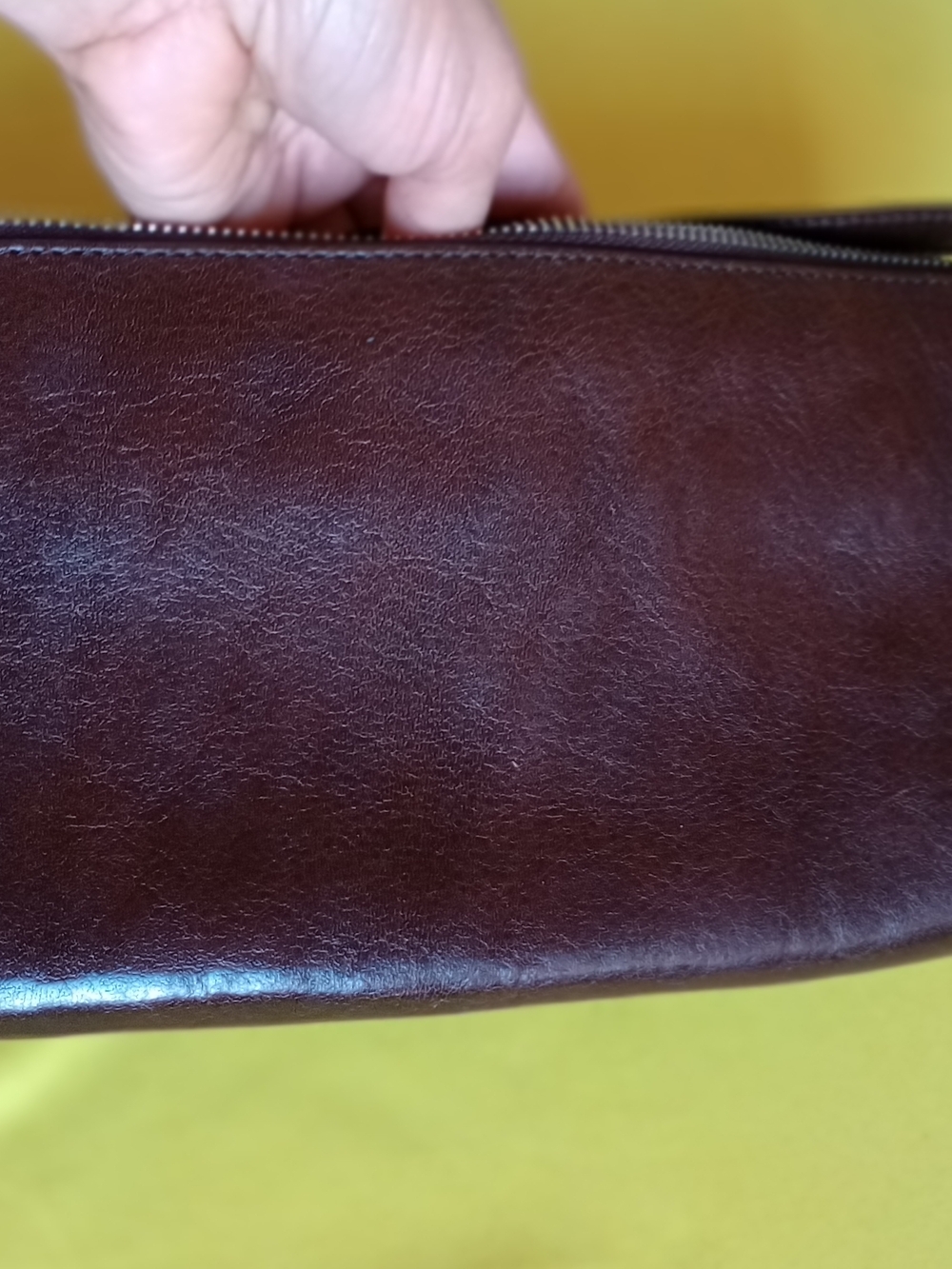 Monsac chocolate/brown leather clutch or small handbag.